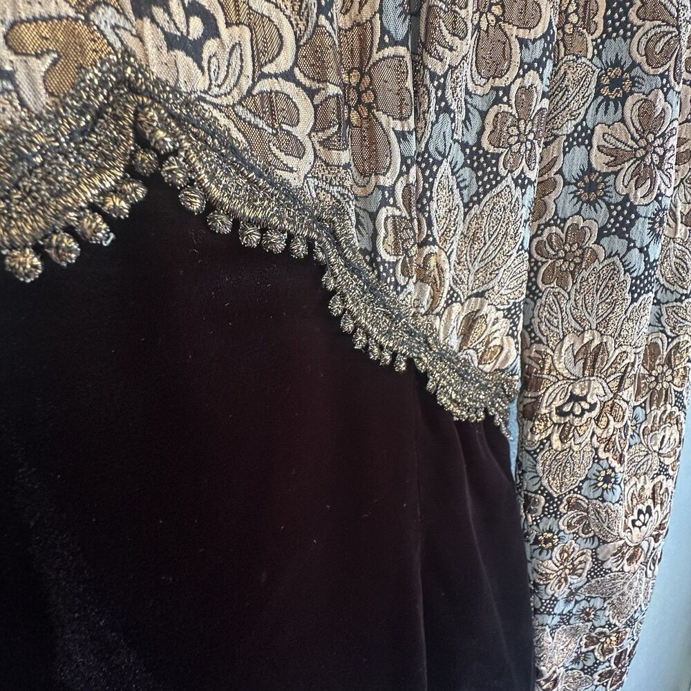 VTG Jessica McClintock Deep Brown Black Velvet Dress Mermaid Hem Romantic Gown - Picture 11 of 11